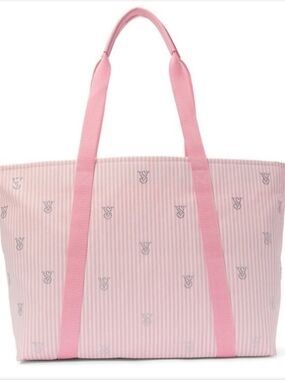 NWT Victoria's Secret VS Heritage Stripe Canvas Tote Bag